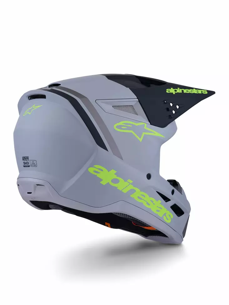 Alpinestars Kypärä S-M3 Radium Harmaa/Musta/Fluo Keltainen, 2XL - Duell ajovarusteet - 36390 - 1