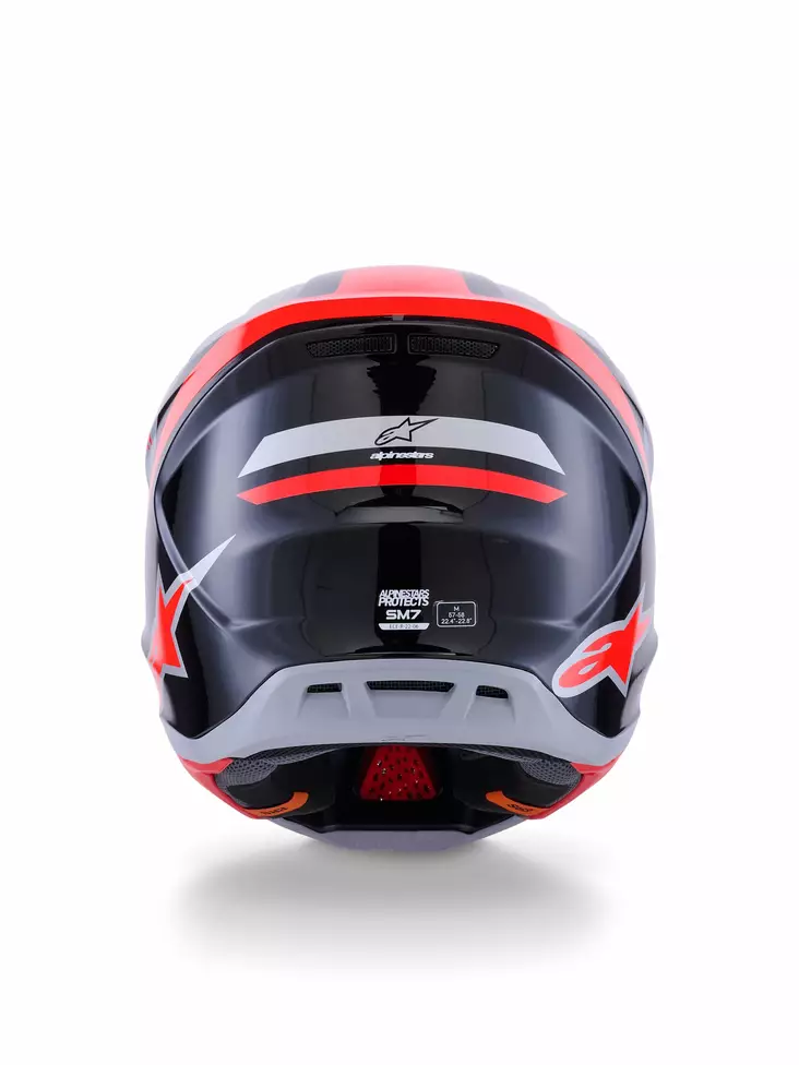 Alpinestars Kypärä S-M7 Rise Musta/Hopea/Fluo Punainen, XL - Duell ajovarusteet - 36800 - 1
