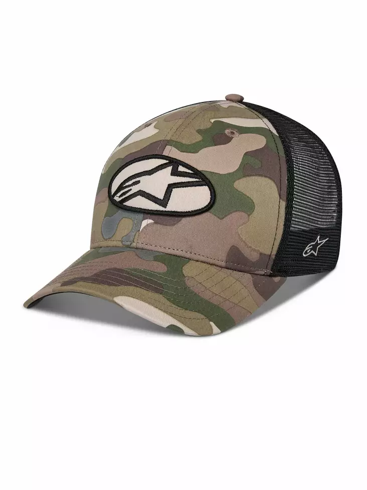 Alpinestars Lippis Oblique Camo Trucker Snapback Green Camo/Musta One Size - Duell ajovarusteet - 35260 - 1
