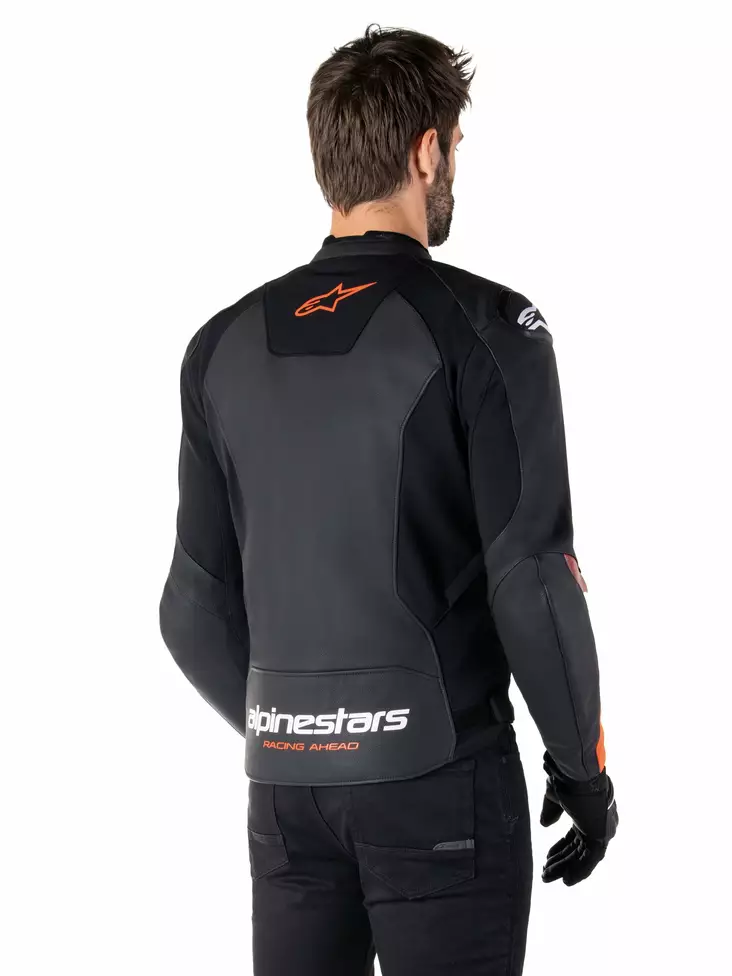 Alpinestars Nahkatakki Faster v3 Musta/Punainen Fluo, 50 - Duell ajovarusteet - 40710 - 1