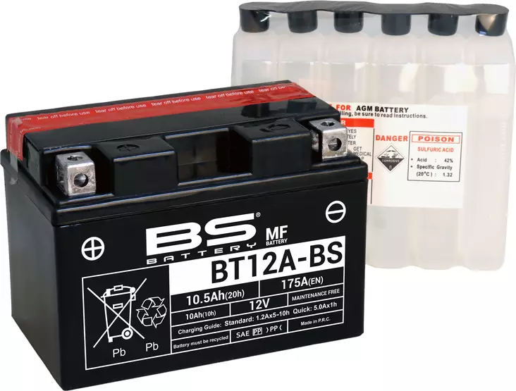 BS Battery BT12A-BS MF (cp) Maintenance Free - Duell muut varaosat ja tarvikkeet - 132050 - 1