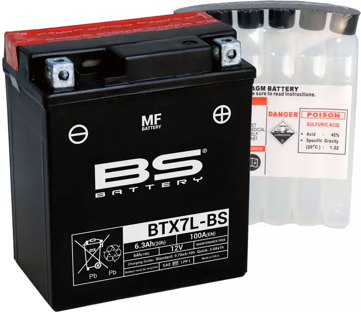 BS Battery BTX7L-BS MF (cp) Maintenance Free - Duell muut varaosat ja tarvikkeet - 131860 - 1