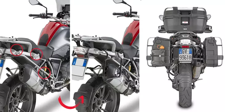 Givi Rapid release tubular side-case holder for MONOKEY® cases BMW R1200GS (13- - Duell MP varaosat ja tarvikkeet - 102660 - 1