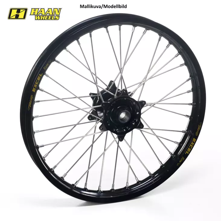 Haan wheel SX85 12- 19-1,40 BLACK RIM/HUB/SPOKES/NIPPLES - Duell MP varaosat ja tarvikkeet - 63810 - 1