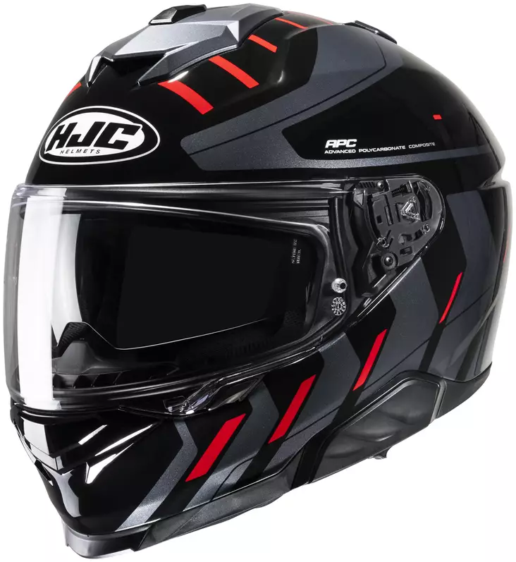 HJC Kypärä i71 Simo Musta/Harmaa/Punainen MC1 S 55-56cm - Duell ajovarusteet - 56580 - 1