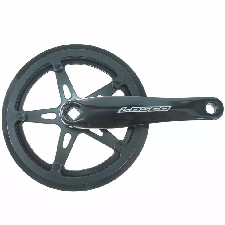 Kampipari LASCO 46/170mm alu nelikantti syvyys 0mm ketjusuojalla musta - Duell polkupyörien varaosat ja tarvikkeet - 58820 - 1