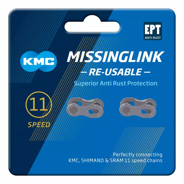 Ketjulukko KMC MissingLink 11R EPT Silver 2kpl/ pkt - Duell polkupyörien varaosat ja tarvikkeet - 8140 - 1