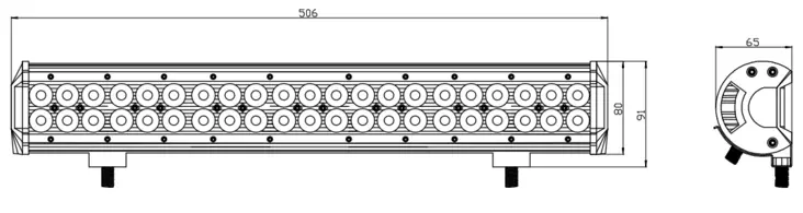 Kinwons Led Kaukovalopaneeli 10-30V 126W Combo - Duell ATV varaosat ja tarvikkeet - 138180 - 1