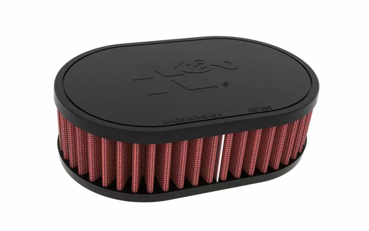 K&N Universal Clamp-On Air Filter 2-1/16"O/S Flg 7" X 4-1/2" 2"H Oval W/Vent - Duell MP varaosat ja tarvikkeet - 127870 - 1