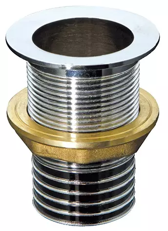 Läpivienti pohjatulpalle 42mm kromattu messinki - Duell venetarvikkeet - 6400 - 1