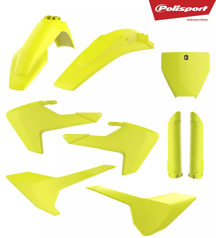 Polisport plastic kit TC125/250, FC250/350/450 16-18 Flo yellow (1) - Duell MP varaosat ja tarvikkeet - 129510 - 1