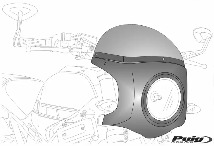 Puig Fairing Abs Semifairing Round Light Dim.195Mm - Duell MP varaosat ja tarvikkeet - 90970 - 1