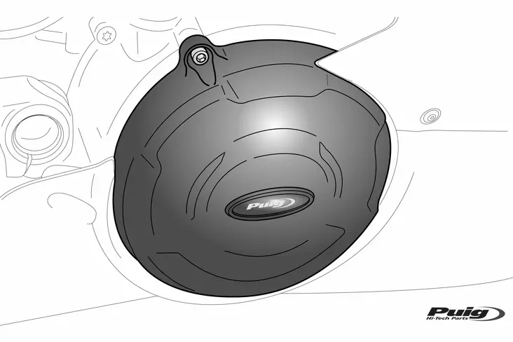 Puig Kit 3 Caps Engine Cover Honda Cbr650R 21'- C/Black - Duell MP varaosat ja tarvikkeet - 97680 - 1