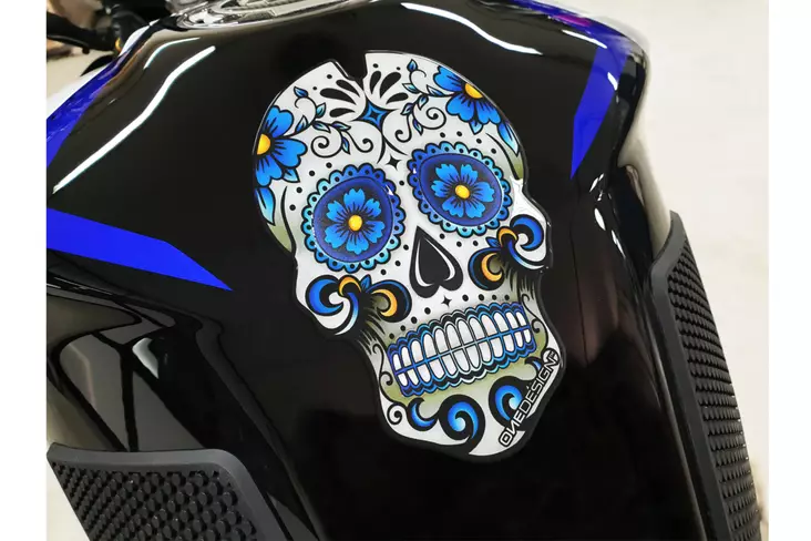Puig Tank Pad Skull C/Blue - Duell MP varaosat ja tarvikkeet - 94780 - 1