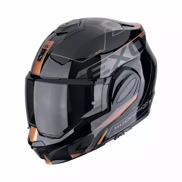 SCORPION Kypärä EXO-TECH EVO TRAVELLER Musta-Kupari, XS - Duell ajovarusteet - 50250 - 1