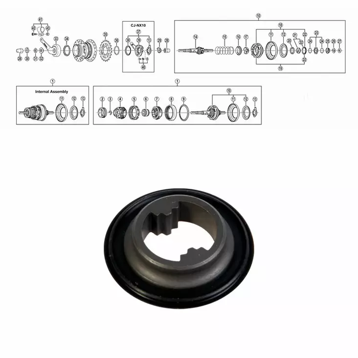 SHIMANO NEXUS 7-V (SG-7C22725/26/30) kartio oikea tiivisteellä - Duell polkupyörien varaosat ja tarvikkeet - 52440 - 1