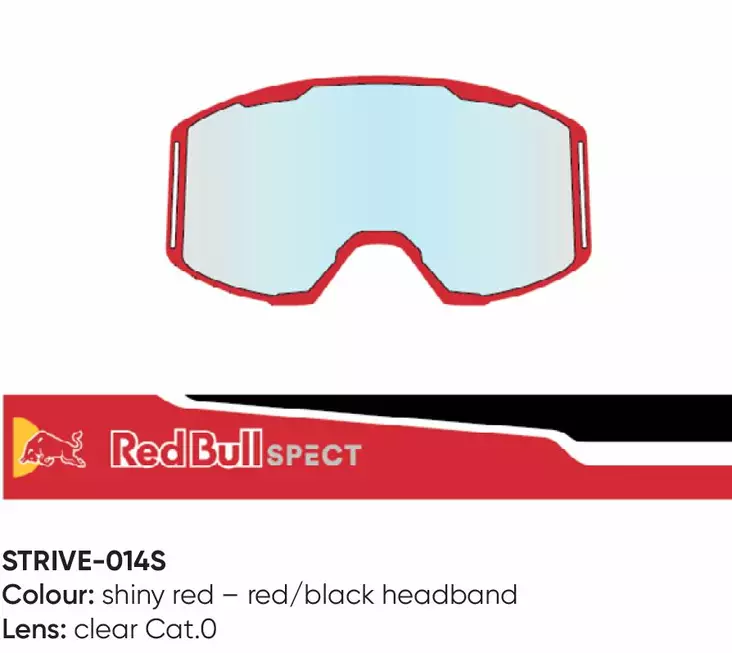 Spect Red Bull Strive MX Goggles Single lens Red/Black clear - Duell ajovarusteet - 45640 - 1