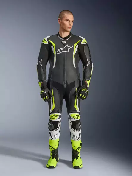Alpinestars Nahkapuku 1-pcs GP Tech v5 Musta/Valkoinen/Fluo Keltainen, 50 - Duell ajovarusteet - 40330 - 1