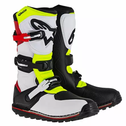 Alpinestars Saapas Tech T Valko/Puna/Fl kelta/Musta 43 (9) - Duell ajovarusteet - 39320 - 1