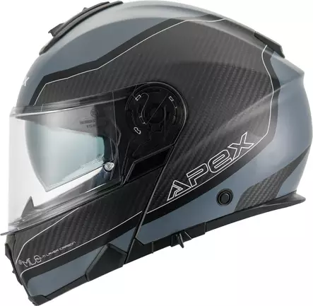 APEX Kypärä MC500 Carbon Dolomites musta/harmaa/hopea kiiltävä XL - Duell ajovarusteet - 33900 - 1