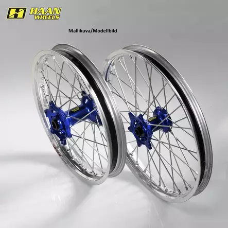 Haan wheel SX&SXF&EXC MODELS 95-15 17-5,00 SILVER RIM/BLUE HUB - Duell MP varaosat ja tarvikkeet - 63210 - 1