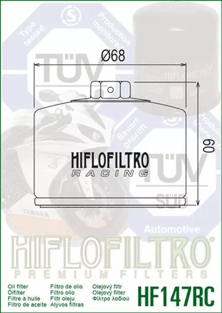 Hiflo Öljynsuodatin HF147RC - Duell MP varaosat ja tarvikkeet - 128930 - 1