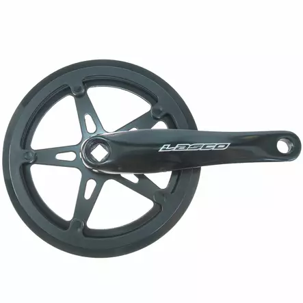 Kampipari LASCO 46/170mm alu nelikantti syvyys 0mm ketjusuojalla musta - Duell polkupyörien varaosat ja tarvikkeet - 58820 - 1