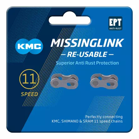 Ketjulukko KMC MissingLink 11R EPT Silver 2kpl/ pkt - Duell polkupyörien varaosat ja tarvikkeet - 8140 - 1