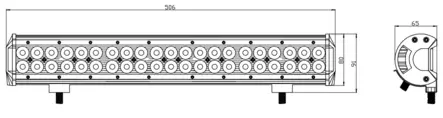 Kinwons Led Kaukovalopaneeli 10-30V 126W Combo - Duell ATV varaosat ja tarvikkeet - 138180 - 1