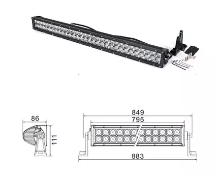 Kinwons Led Kaukovalopaneeli 10-32V 180W - Duell ATV varaosat ja tarvikkeet - 138540 - 1