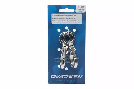 Qvarken Karbiinihaka 0 AISI316 55mm 2kpl - Duell venetarvikkeet - 139560 - 1