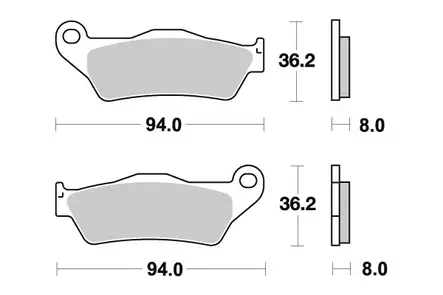 Sbs Jarrupalat Sintered Offroad - Duell MP varaosat ja tarvikkeet - 123660 - 1