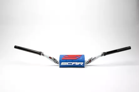 Scar Handlebar O² COLOR Ø28,6 (1 1/8”) - KTM 85SX - WHITE Bar - BLUE Bar pad - Duell MP varaosat ja tarvikkeet - 76090 - 1