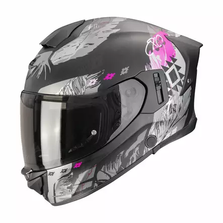 SCORPION Helmet EXO-530 AIR HADJI Matt Black-Pink, XS - Duell ajovarusteet - 49180 - 1