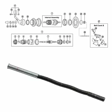 SHIMANO 3-v (SG-3C40/41) työntötanko pit. 86.85mm - Duell polkupyörien varaosat ja tarvikkeet - 52900 - 1