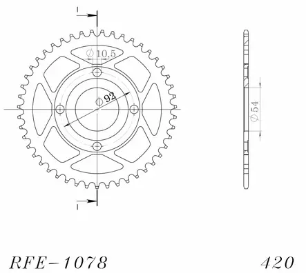 Supersprox / JT Teräs takaratas 1078.47 - Duell MP varaosat ja tarvikkeet - 120030 - 1