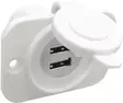 Double USB socket white rear nut + panel - Duell venetarvikkeet - 6150 - 1