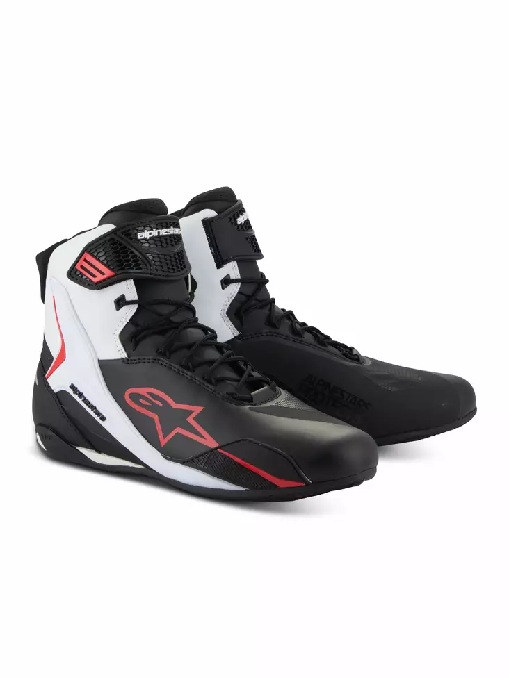 Alpinestars Ajokenkä Faster-4 Musta/Valkoinen/Punainen, 42.5 (9.5) - Duell ajovarusteet - 38851 - 1