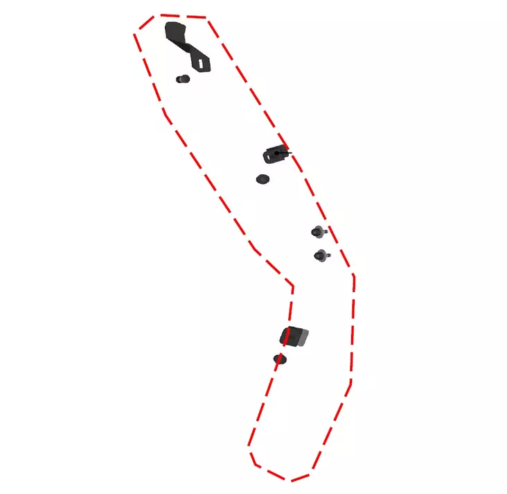 DFK Vasen Ovikiinnike kiinnikesarja CFMoto Zforce 550/800 - Duell ATV varaosat ja tarvikkeet - 29621 - 1