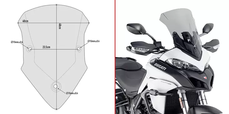 GIVI SPOILER FUME'DUCATI MULTISTRAD - Duell MP varaosat ja tarvikkeet - 100211 - 1
