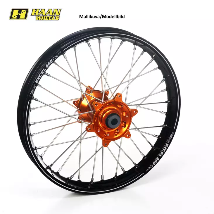 Haan wheel SX&SXF 95-12/EXC MODELS 95- 18-2,15 A60 ORANGE HUB/BLACK A60 RIM - Duell MP varaosat ja tarvikkeet - 63541 - 1