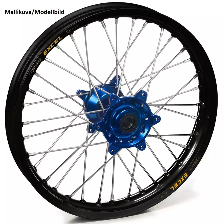 Haan wheel YZ250 99-/YZF400/450 99-08 19-2,15 BLUE HUB/BLACK RIM/BLUE NIPPLES - Duell MP varaosat ja tarvikkeet - 64031 - 1