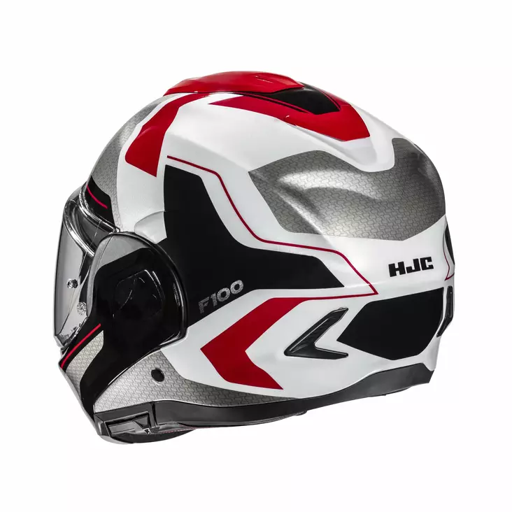 HJC Kypärä F100 Bios Musta/Valkoinen/Punainen MC1, M - Duell ajovarusteet - 56151 - 1