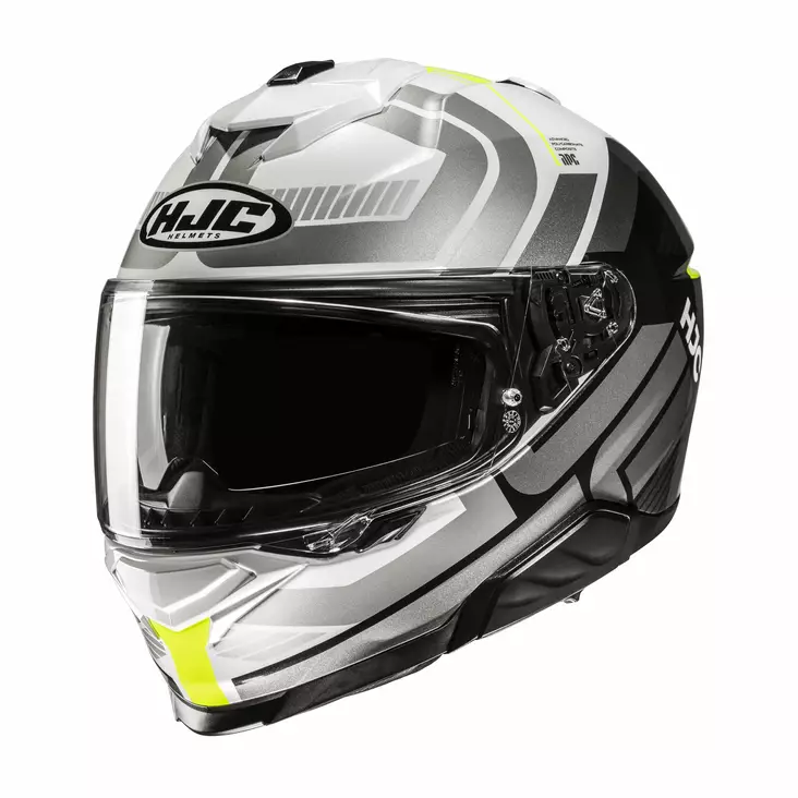 HJC Kypärä i71 Viz Valkoinen/Harmaa/Fluo Keltainen MC3H 2XL - Duell ajovarusteet - 56751 - 1