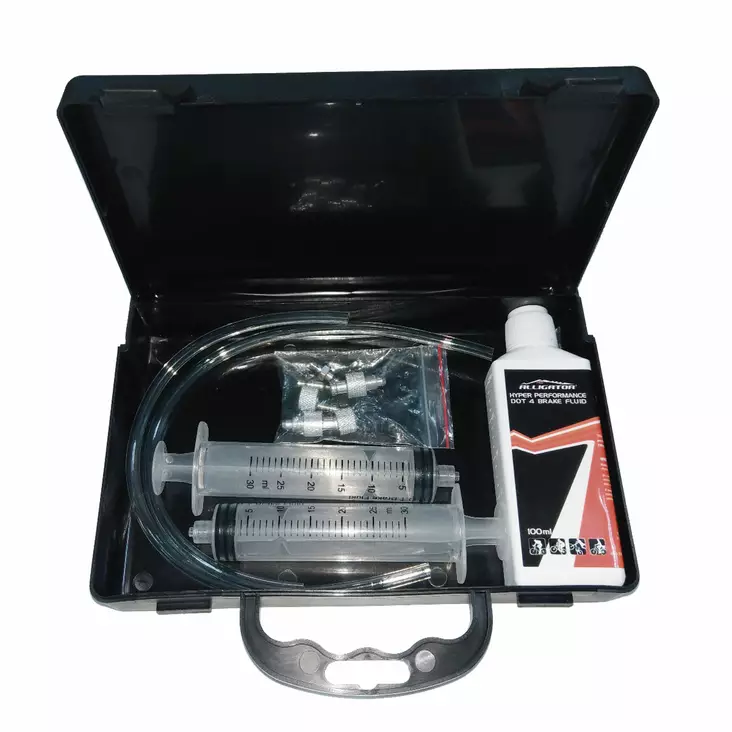 Hydraulijarrujen ilmaussarja ALLIGATOR Shimano Tektro Magura 100ml mineraal - Duell polkupyörien varaosat ja tarvikkeet - 65621 - 1