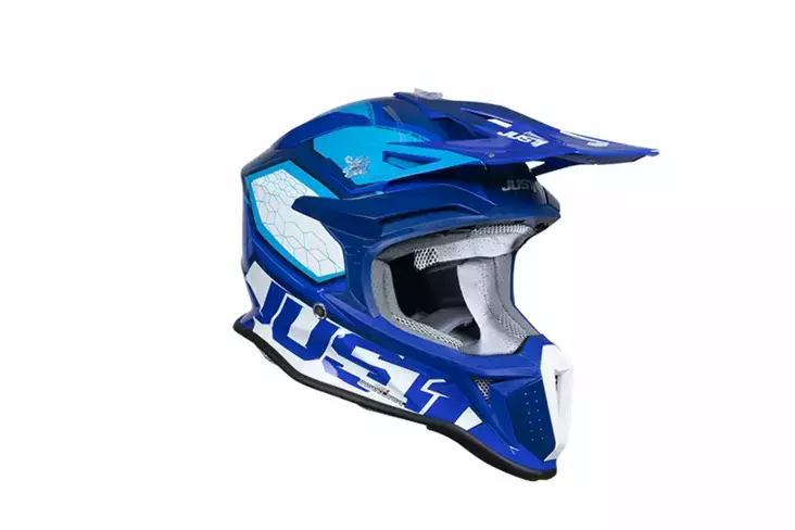 Just1 Kypärä J-18 F Hexa Valkoinen/Sininen, S - Duell ajovarusteet - 58561 - 1