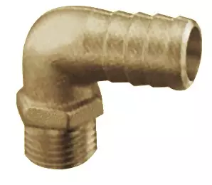 Letkuliitin 90° uros 1" x 25mm (messinki) - Duell venetarvikkeet - 6141 - 1