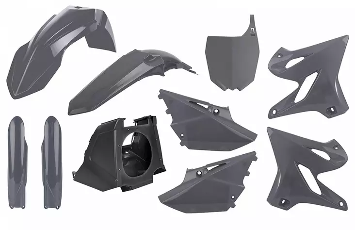 Polisport kit Yamaha YZ125/250(02-21)Resty w/18 fork guards(08->) Nardo Grey (1 - Duell MP varaosat ja tarvikkeet - 129851 - 1
