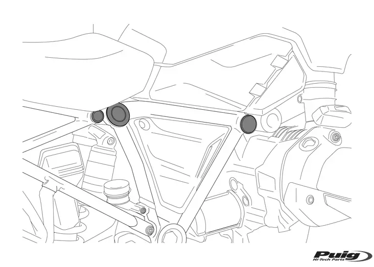Puig Chassis Plugs Honda Monkey 125 19' C/Black - Duell MP varaosat ja tarvikkeet - 95071 - 1