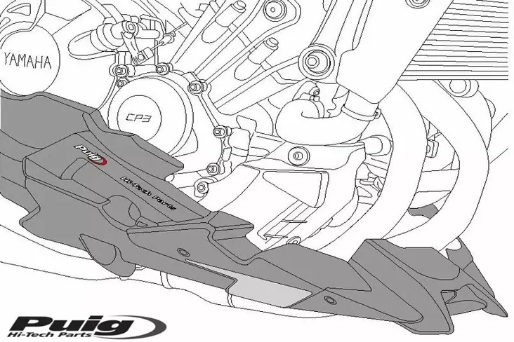 Puig Engine Spoiler Yamaha Mt-09 21' C/Matt Black - Duell MP varaosat ja tarvikkeet - 98261 - 1